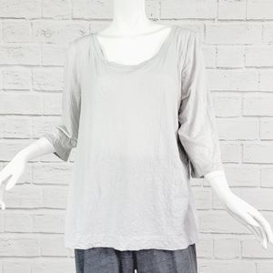 Chalet Dove Gray 3/4 Sleeve Crinkle Tee Size:XL NWT!